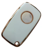 Linea Fiorino Nemo Bipper Uyumlu Nano Anahtar Kumanda Kılıfı Oto Anahtarlık Beyaz Gold thumbnail 3