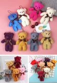 6 Adet Peluş Ayıcık Set Mini Yumoş Çanta Süsü Aksesuarı Anahtarlık Karışık Renk 11 cm - 2