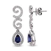 1.59 Ct Pırlantalı Safir Küpe RTK33 - 1