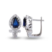 2.27 Ct Pırlantalı Safir Küpe RTK24 - 1