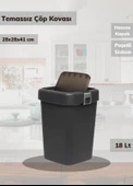 Banyo Çöp Kovası 18 Lt Banyo Çöp Kutusu Antrasit Motek Çöp Kovası - 2