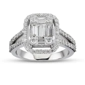0.85 Ct Baget Pırlanta Yüzük B16 - 1