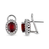 3.97 Ct Pırlantalı Yakut Küpe RTK31 - 1