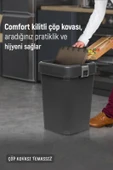 Banyo Çöp Kovası 18 Lt Banyo Çöp Kutusu Antrasit Motek Çöp Kovası - 1
