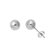 7 mm 14 Ayar Altın Beyaz Top Küpe KP111 - 1