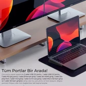 BX12HB 11’i 1 Arada Type-C Çok Portlu Laptop ve Tablet Standı 3.5mm Mic+Gigabit Ethernet+Micro SD/SD+USB 3.0+USB 2.0+VGA+HDMI (UHD 30 Hz/4K)+Type-C (PD) - 7