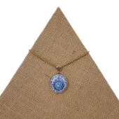 Mistik Damla Bronz Çini Taşlı Çelik Zincir Kolye thumbnail 3