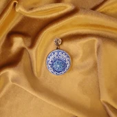 Mistik Damla Bronz Çini Taşlı Çelik Zincir Kolye thumbnail 2