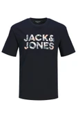 JACK JONES Erkek Lacivert Pamuklu Tişört 12268127 - 1