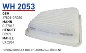 Wunder Toyota Corolla D4D 07 - Auris D4D (Üçgen) Hava Filtresi Oem No:17801 - 0R030 - 1