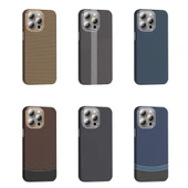 iPhone 15 Pro Max Kılıf Kablosuz Şarj Özellikli Karbon Fiber Görünümlü Gros Kapak thumbnail 12