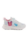Ayakmod Beyaz Mavi Cırtlı Fileli Kız Çocuk Spor Ayakkabı Ruffon F - 1