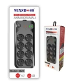 Wınboos PRIZ AKIM KORUMA  (8PRİZ 2USB 2 TYPE C) 2m - 1