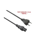 Teyp Fişi, Çift Oluklu Kablo 1,5m Tamtel, Bilgisİyar, Netbook Adaptor Ara Kablosu Ve Tv Güç Kablosu - 1