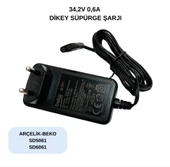 34,2v 0,6a Beko Arçelik Dikey Süpürge Şarjı Aleti, Adaptör SD5061-SD6061 - 1