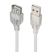 S-Link SL-AF2005 Usb2.0, 5m Şeffaf USB Uzatma Kablosu - 1
