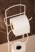 Tuvalet Kağıtlık Wc Kağıtlığı Tuvalet Kağıdı Standı Yedekli Tuvalet Kağıt Askısı - 2