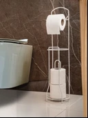 Tuvalet Kağıtlık Wc Kağıtlığı Tuvalet Kağıdı Standı Yedekli Tuvalet Kağıt Askısı - 1