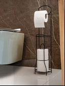 Tuvalet Kağıtlık Wc Kağıtlığı Tuvalet Kağıdı Standı Yedekli Tuvalet Kağıt Askısı - 1
