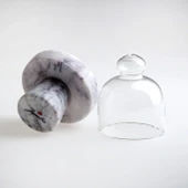 Jumbo Ascella Mermer Cam Kapaklı Sunum Servislik 10x7 cm - 2