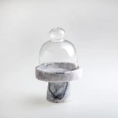 Jumbo Ascella Mermer Cam Kapaklı Sunum Servislik 10x7 cm - 1