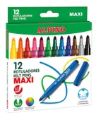 Alpino Maxi 12 Renk Kalın Uçlu Keçeli Kalem - 1