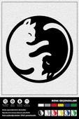 KEDİ YING YANG STICKER 20 x 20 cm - 1