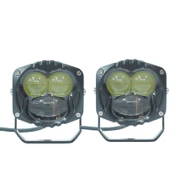 Off-Road Sis Lambası 7.3x6.8x6.8cm Sarı-Beyaz Siyah Çerçeveli 12-30v (Set Olarak) - 1