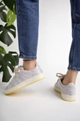 Muggo KAMPUS Garantili Kadın Ortopedik Günlük Bağcıklı Yürüyüş Koşu Sneaker Spor Ayakkabı  LİLA 39 - 8