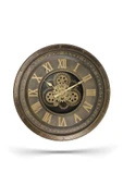 Efe Mark Premium Serisi Antik Eskitme Kadranlı Döner Çarklı 60 Santimetre Ev ve Ofis Duvar Saati Roma Rakamlı Gold thumbnail 1