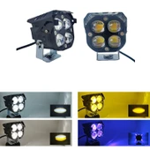 Off-Road Sis Lambası 7.8x7.8x7.1cm  Mavi Gündüz Ledli Çakarsız 12-60v (Set Olarak) - 1