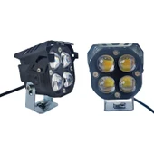 Off-Road Sis Lambası 7.8x7.8x7.1cm Kırmızı Gündüz Ledli Çakarsız 12-60v (Set Olarak) - 2