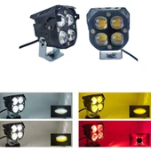 Off-Road Sis Lambası 7.8x7.8x7.1cm Kırmızı Gündüz Ledli Çakarsız 12-60v (Set Olarak) - 1