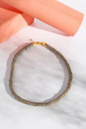 Bej Fimo Boncuk Kolye, Choker Kolye - 1