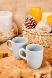 2li Bulut 9 cm Kupa- Mat Gri - 1