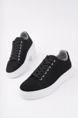 Muggo ZEYN Kalın Taban Bağcıklı Erkek Günlük Sneaker Spor Ayakkabı  SİYAH SÜET 40 - 3