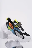 Muggo PANTER Kalın Taban Cırtlı ve Bağcıklı Unisex Çocuk Sneaker Spor Ayakkabı  MAVİ 28 - 2