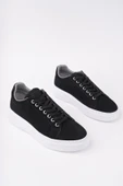 Muggo ZEYN Kalın Taban Bağcıklı Erkek Günlük Sneaker Spor Ayakkabı  SİYAH SÜET 40 - 2