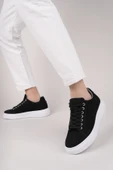 Muggo ZEYN Kalın Taban Bağcıklı Erkek Günlük Sneaker Spor Ayakkabı  SİYAH SÜET 40 - 6