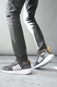 Muggo KENS Garantili Erkek Ortopedik Günlük Bağcıklı Yürüyüş Koşu Sneaker Spor Ayakkabı  FÜME 43 - 6