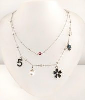 Nazar Boncuklu Bijuteri Charm Kolye Gümüş Renk 9241 - 1