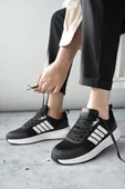 Muggo KENS Garantili Erkek Ortopedik Günlük Bağcıklı Yürüyüş Koşu Sneaker Spor Ayakkabı  SİYAH- BEYAZ 40 - 2
