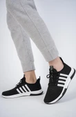 Muggo Runn Unisex Ortopedik Günlük Garantili Yürüyüş Koşu Sneaker Spor Ayakkabı  SİYAH- BEYAZ 37 - 4