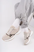Muggo MELODY Kadın Kalın Taban Günlük Leopar Desenli Bağcıklı Sneaker Spor Ayakkabı  TEN 38 - 6