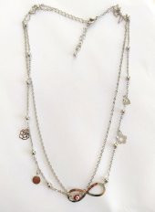 Nazar Boncuklu Bijuteri Sonsuzluk Kolye Gümüş Renk thumbnail 2