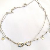 Nazar Boncuklu Bijuteri Sonsuzluk Kolye Gümüş Renk thumbnail 3