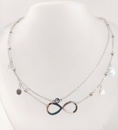 Nazar Boncuklu Bijuteri Sonsuzluk Kolye Gümüş Renk thumbnail 5