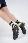 Muggo Pascal Unisex Garantili Krampon Halı Saha Futbol Spor Ayakkabı  SİYAH - ALTIN 43 - 5