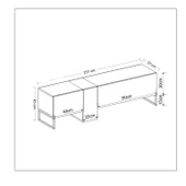 T0016 Kapaklı, Metal Ayaklı, Tv Sehpası Antrasit/Safir Meşe - 5
