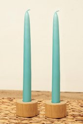 Mart Home 2li Şamdan Mumu Turkuaz 25 cm - 1
